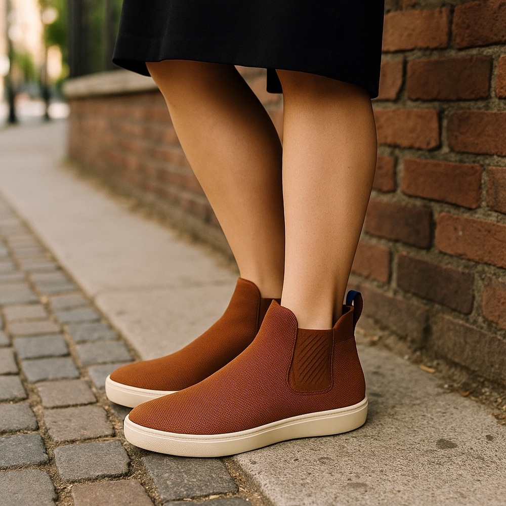 Rothy's Tan Slip-On Sneakers The Chelsea Pull On Shoe In Fawn 5.5